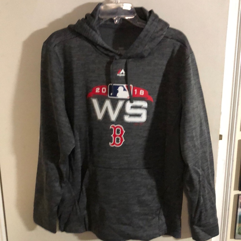 Boston Red Sox MLB Majestic 2018 World Series Participant Hooded Sweatshirt Gray